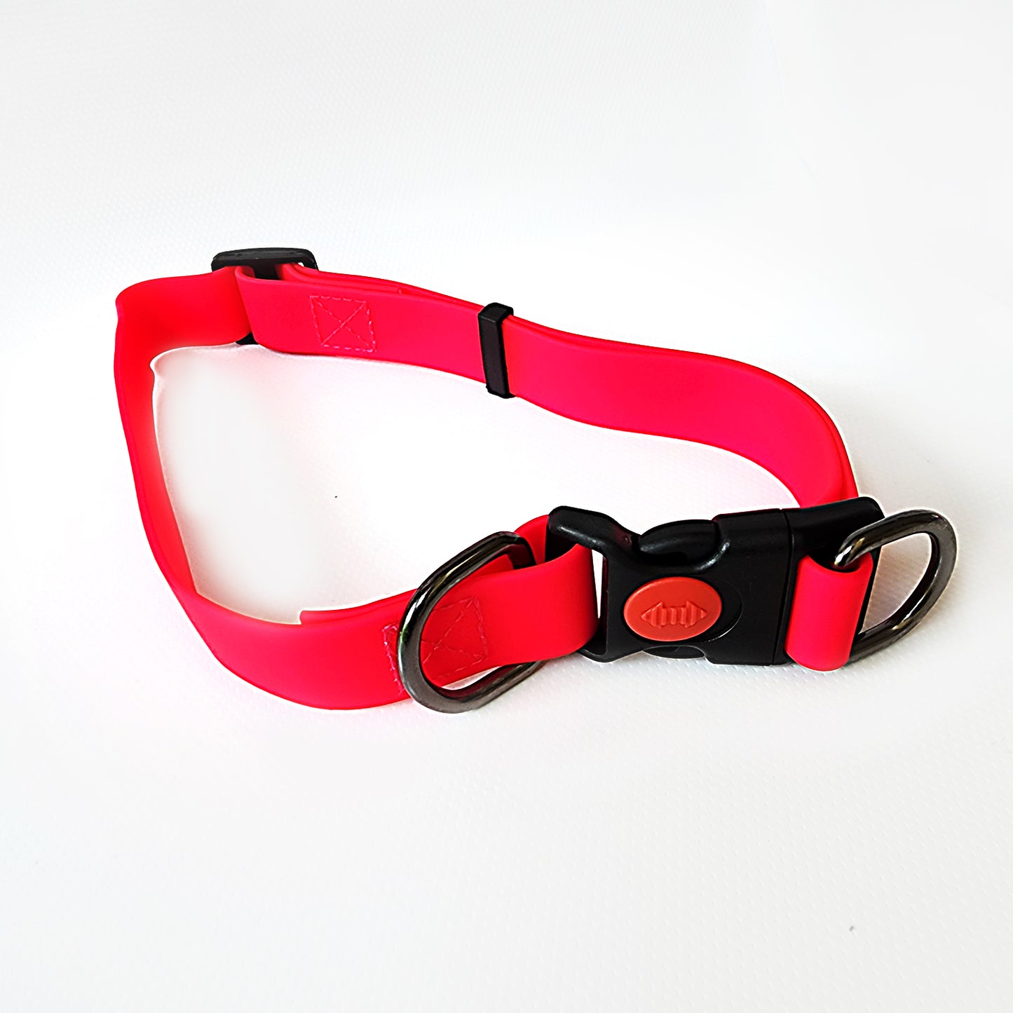 Super Silicon Collar & Leash Set - Red - Large