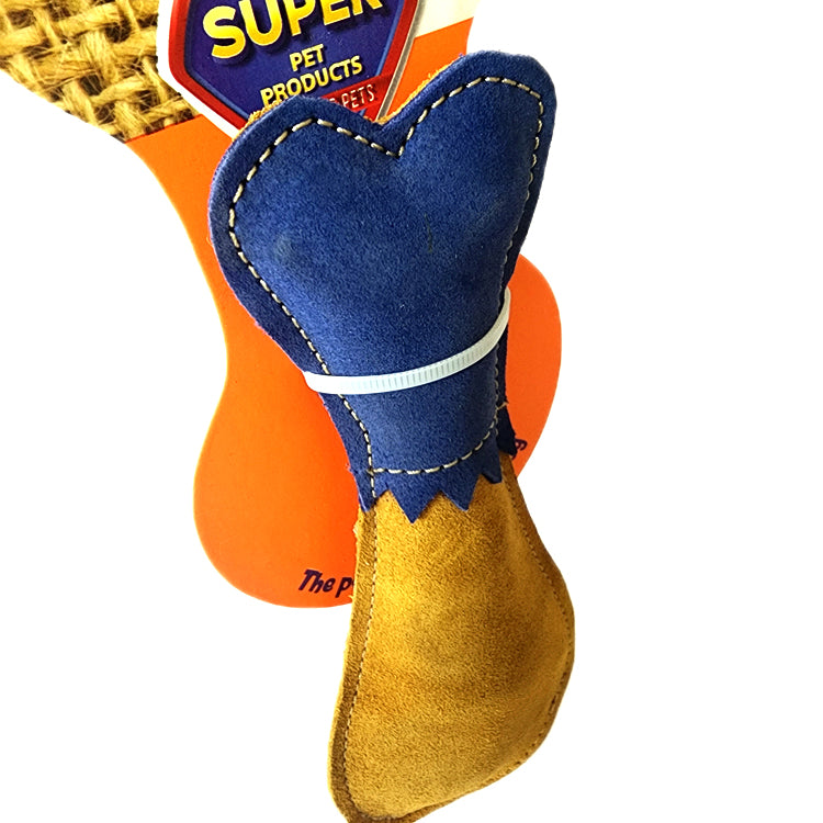 Suade Squeaky Chew Chicken Leg Piece Toy for Dogs and Cats