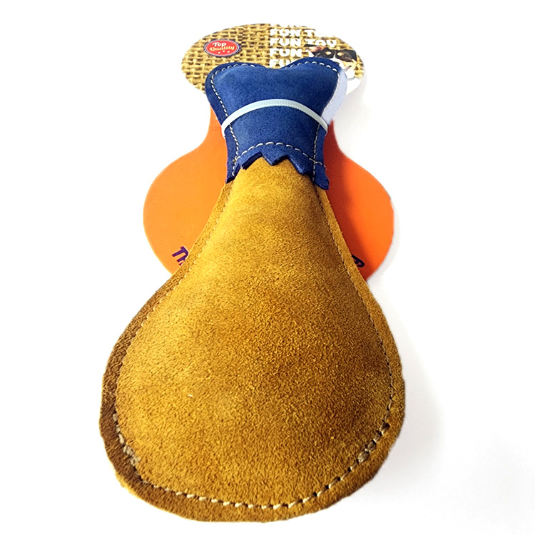 Suade Squeaky Chew Chicken Leg Piece Toy for Dogs and Cats