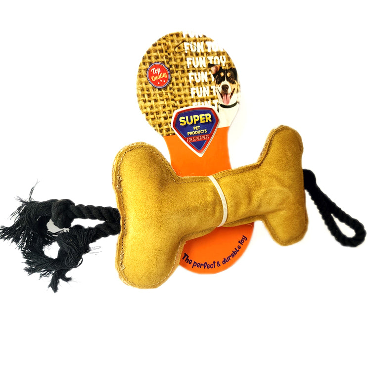 Suade Squeaky Chew BONE Toy for Dogs and Cats