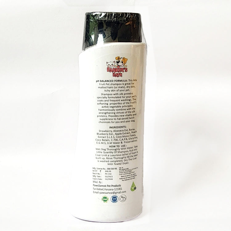 BARKER's BATH FRESH MIX FRUIT Shampoo for Dogs and Cats- 250 ML