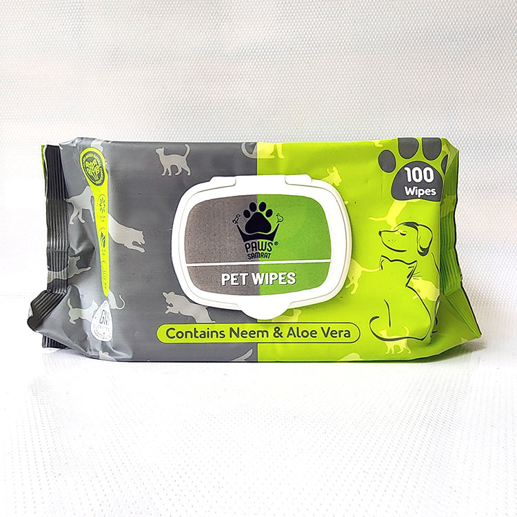 PET WIPES with Neem & Aloe Vera for Dogs, Puppies & Pets