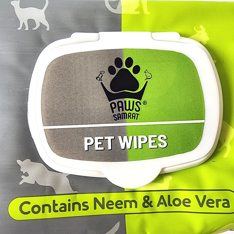 PET WIPES with Neem & Aloe Vera for Dogs, Puppies & Pets