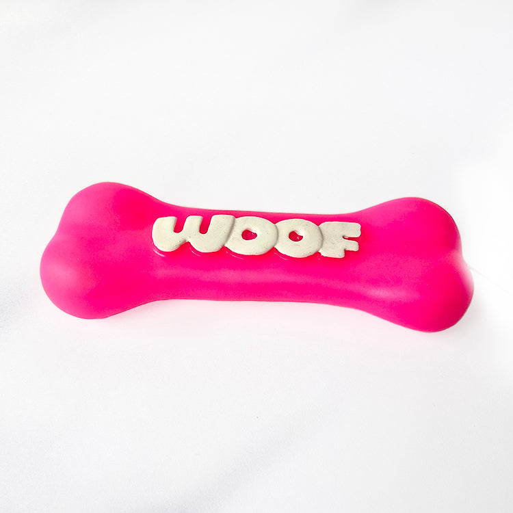 Squeaky Woof Bone Toy - 1 Pc (Assorted Color)