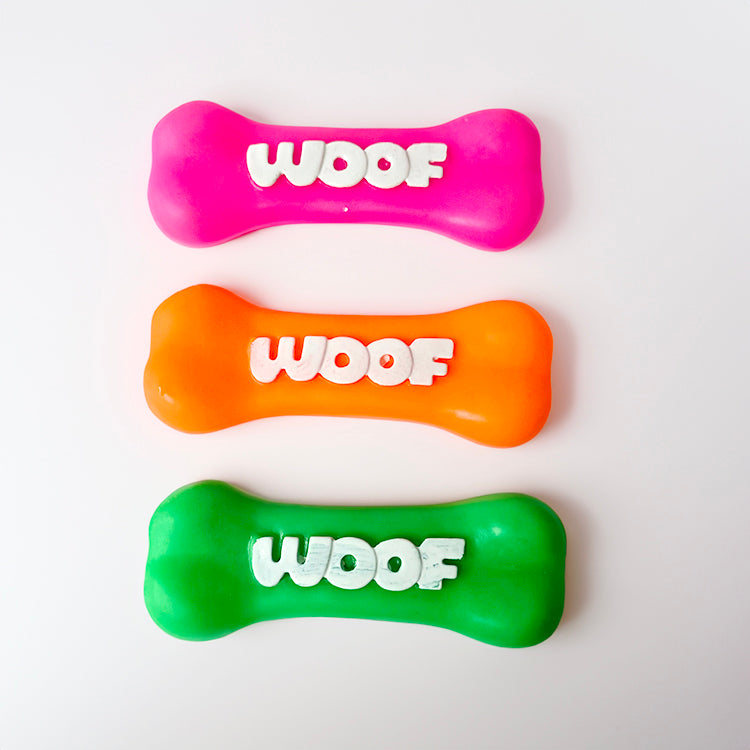 Squeaky Woof Bone Toy - 1 Pc (Assorted Color)