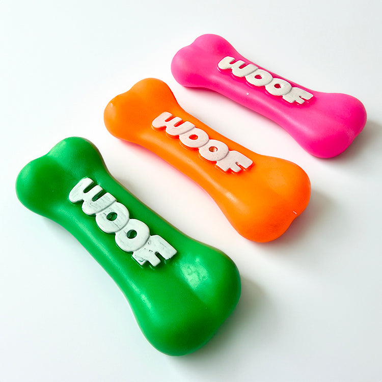 Squeaky Woof Bone Toy - 1 Pc (Assorted Color)