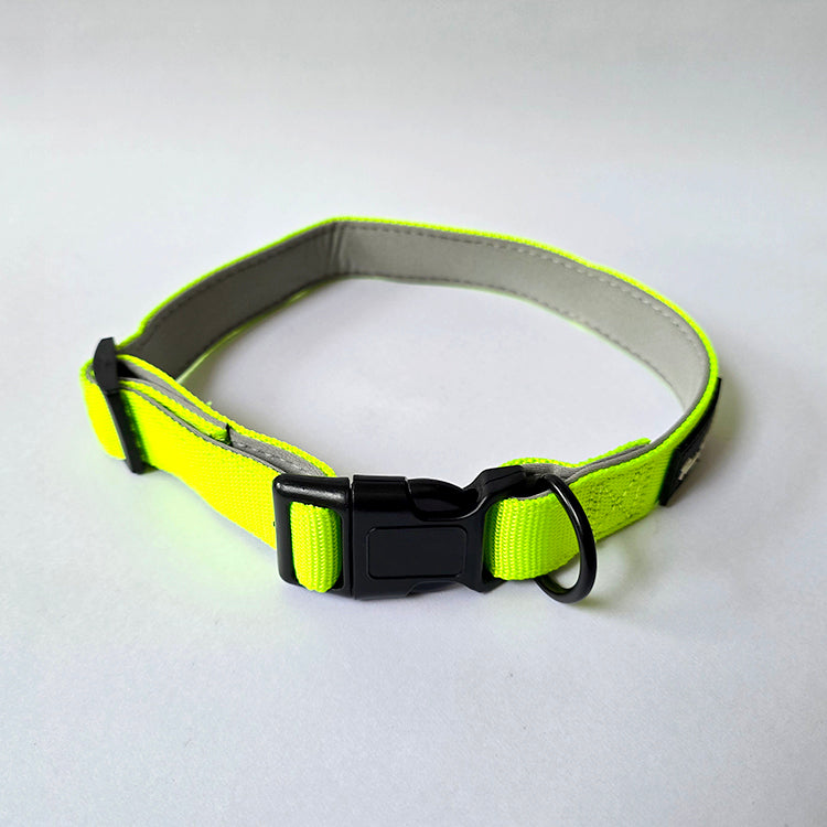 Green Plush Padding Collar & Leash Combo