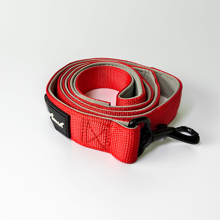 Red Plush Padding Collar & Leash Combo
