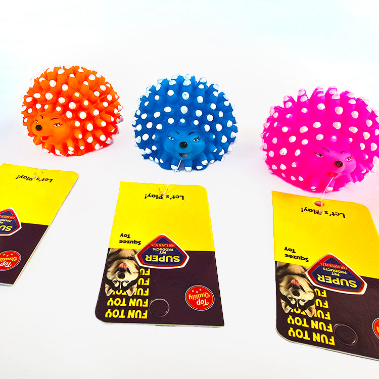 Vinyl Stud HedgeHog Dog Chew Squeaker Toy