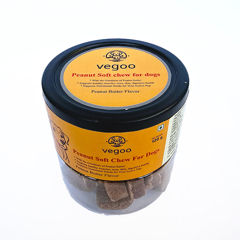 Vegoo Peanut Soft Dog Chew Bites (120 gms)