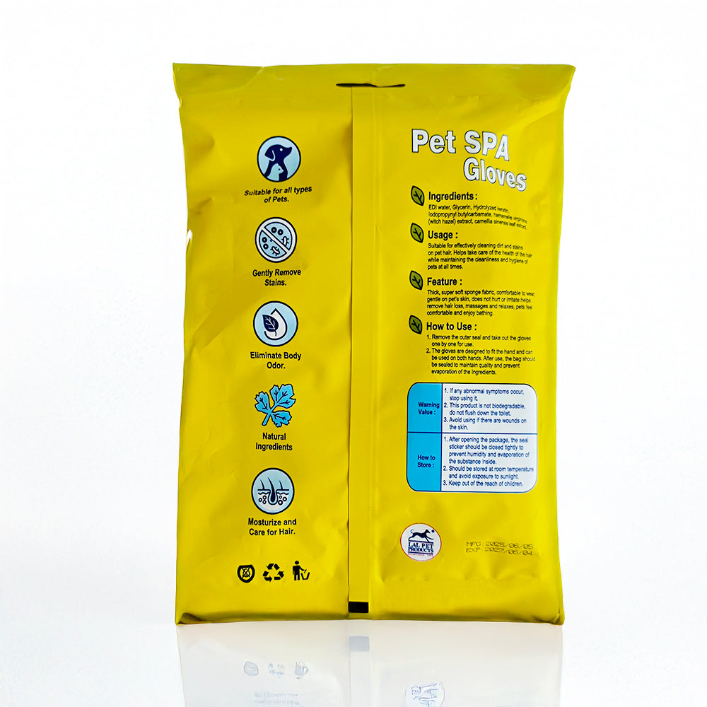 Grooming Wipes Gloves - For Cats and Dogs