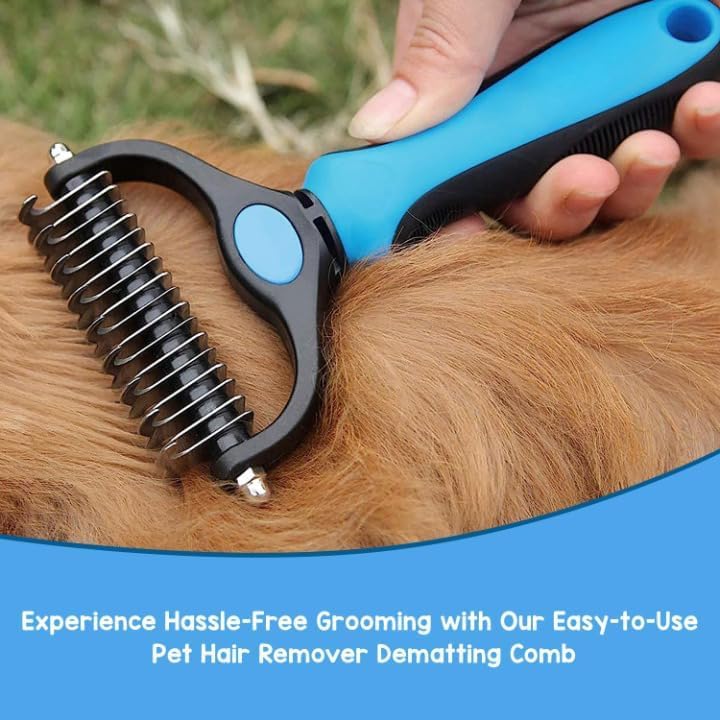 Professional Dematting Brush Tool for Cats and Dogs - Removes Mats and Tangles