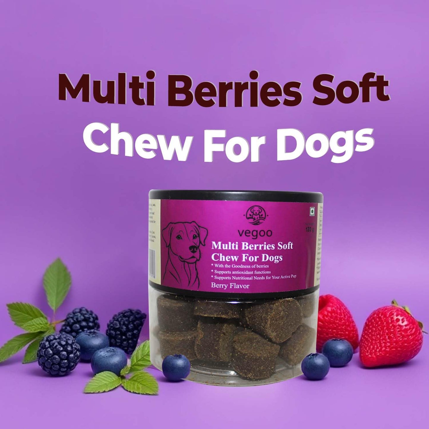 Vegoo Multi Berries Soft Chew for Dogs (120 gms)