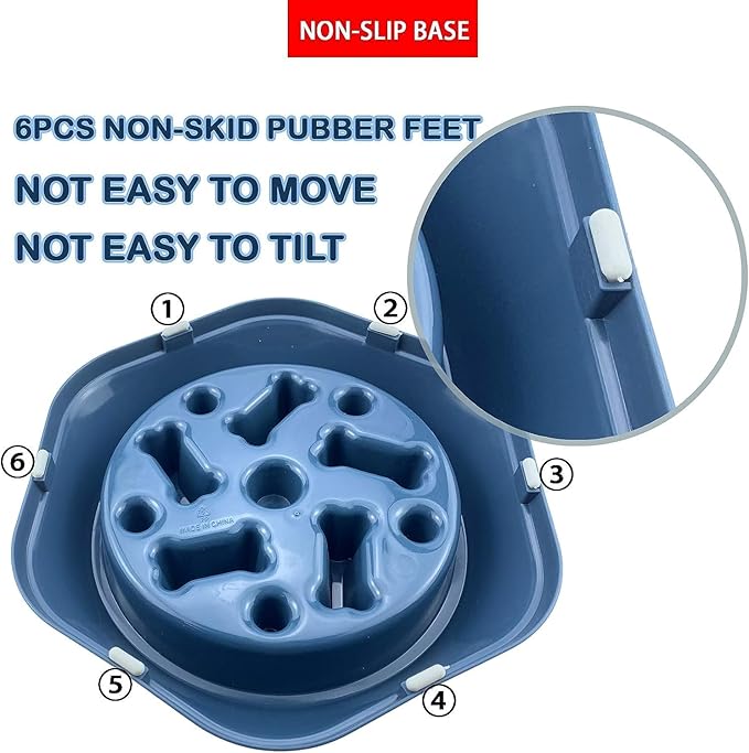 Slow Feeder Dog Bowl | No Choking | No Gulping | Promotes Digestion - Assorted Colors