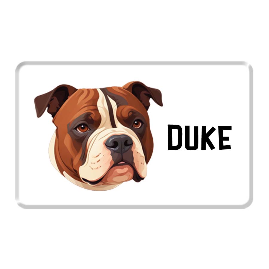 Personalized Pet Breed Fridge Magnet - American Bully - Brown