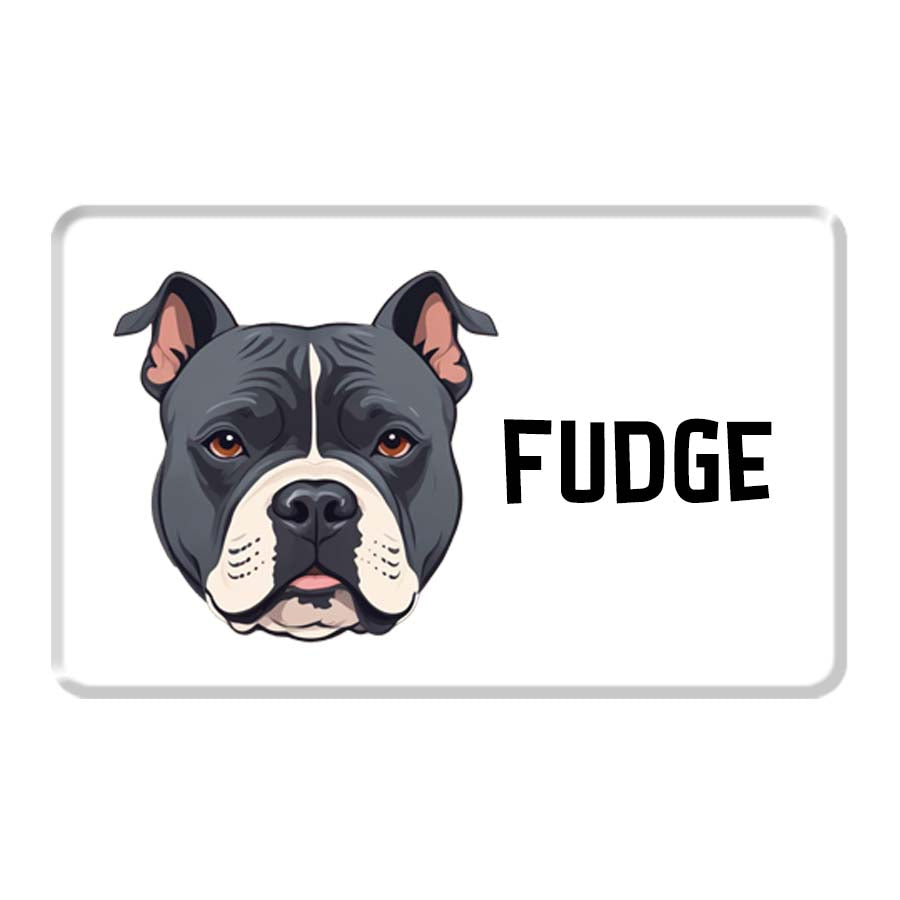 Personalized Pet Breed Fridge Magnet - American Bully - Grey
