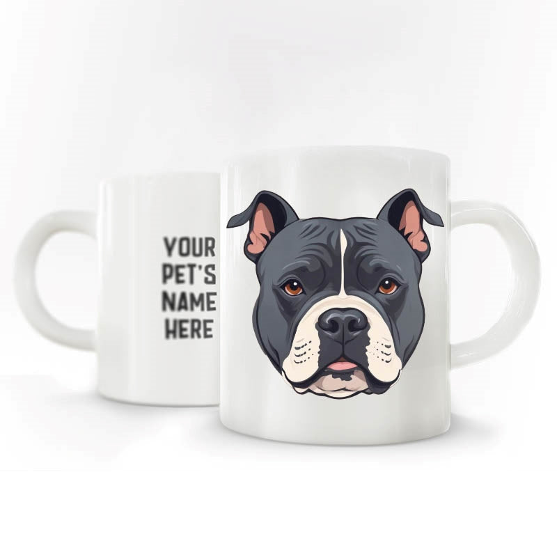 Personalized Pet Coffee Mug - American Bully - Grey