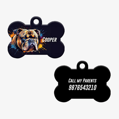 Personalized Pet ID Tag - Bulldog