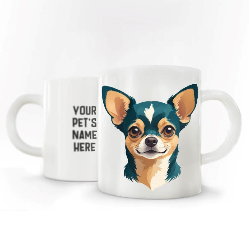 Personalized Pet Coffee Mug - Chihuahua - Black & Brown