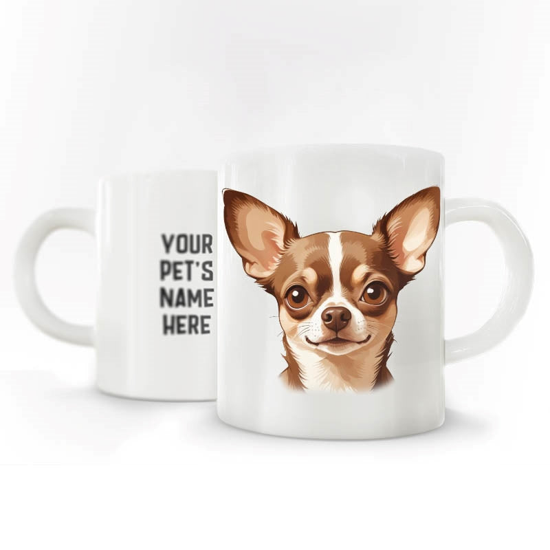 Personalized Pet Coffee Mug - Chihuahua - Brown