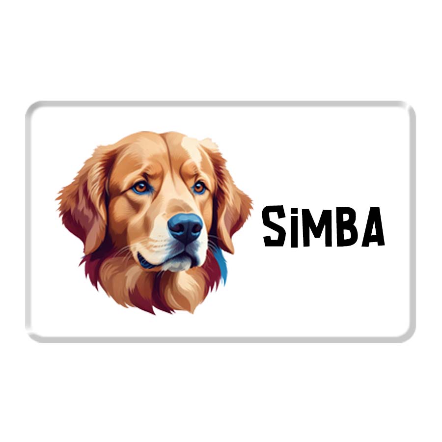Personalized Pet Breed Fridge Magnet - Golden Retriever