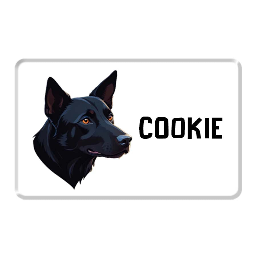 Personalized Pet Breed Fridge Magnet - Indie - Black