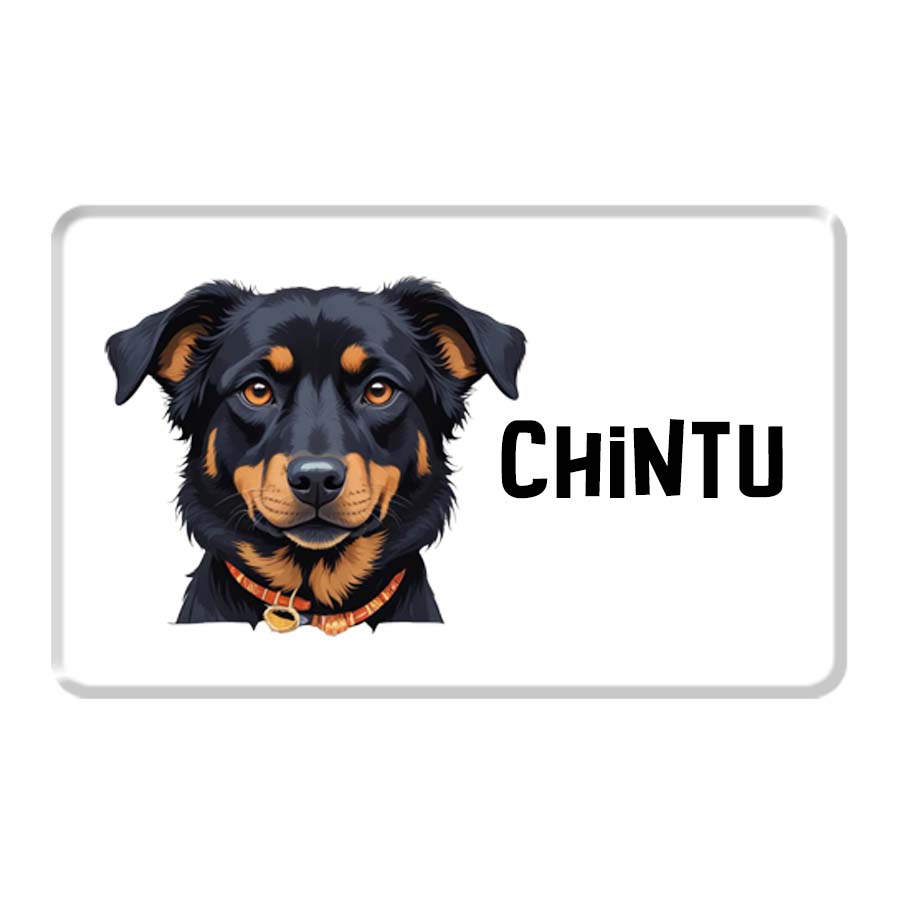 Personalized Pet Breed Fridge Magnet - Indie - White
