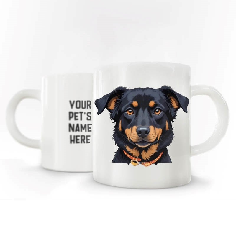 Personalized Pet Coffee Mug - Indie - Black Brown Mix