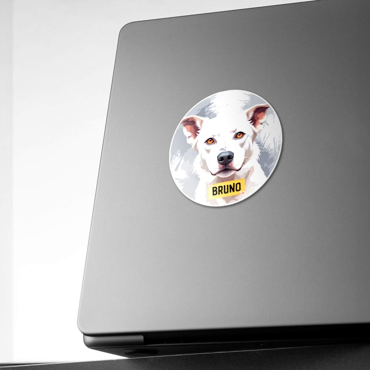 Personalized Breed Graphic Sticker - Indie - White
