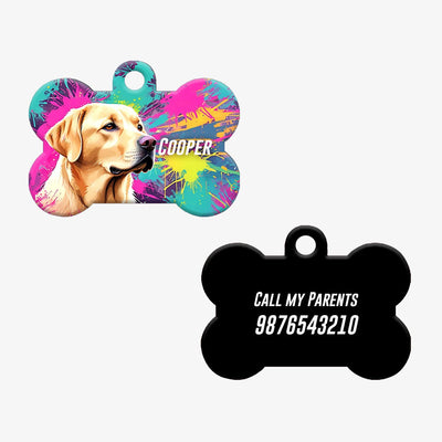 Personalized Pet ID Tag - Labrador Golden/Off White
