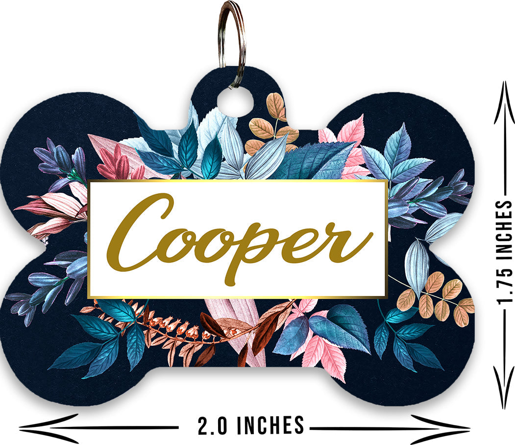 Personalized Metal ID Tag NIGHT FLOWER