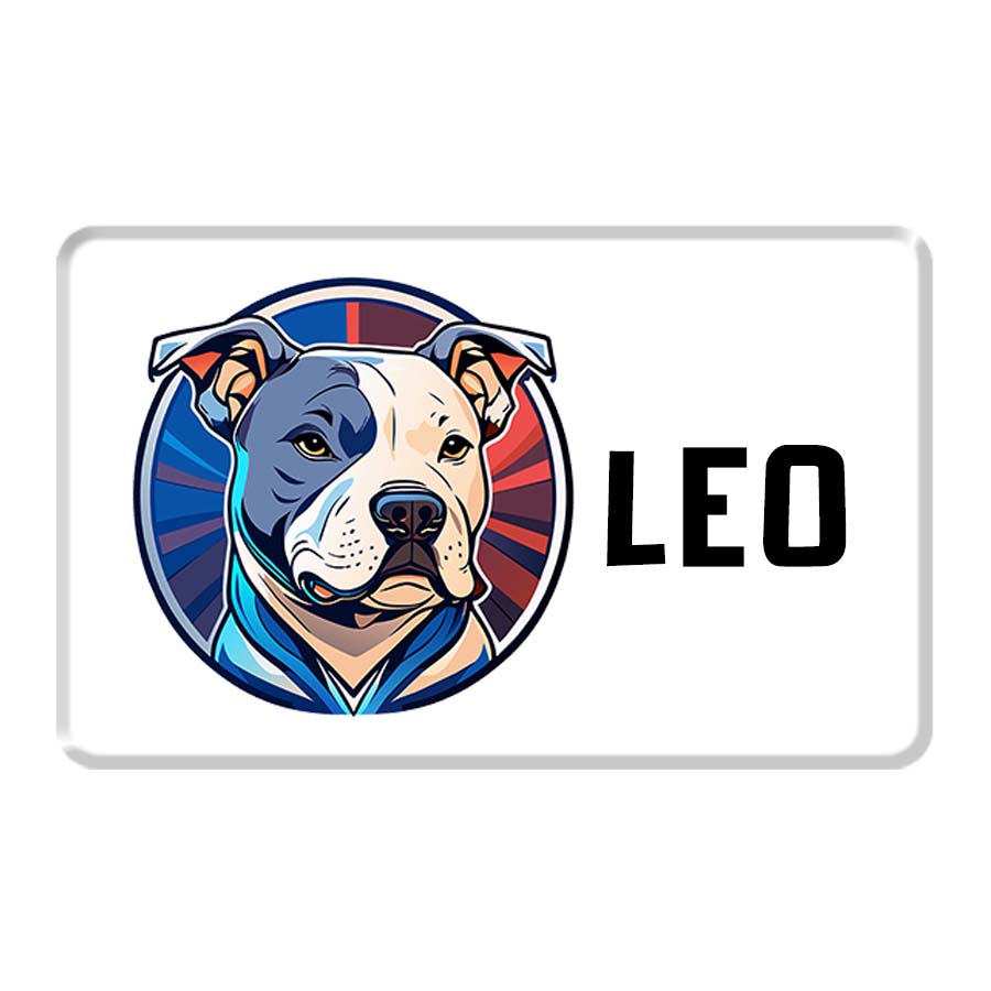 Personalized Pet Breed Fridge Magnet - Pitbull - Retro