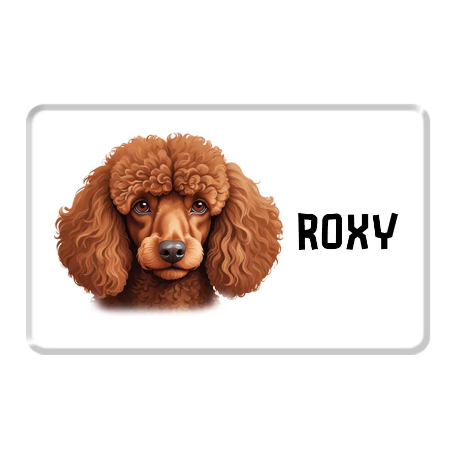 Personalized Pet Breed Fridge Magnet - Poodle - Brown