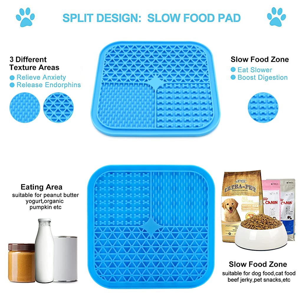 Slow Feeding Silicon Lick Mat for Dogs Cat- Food-Grade Silicon