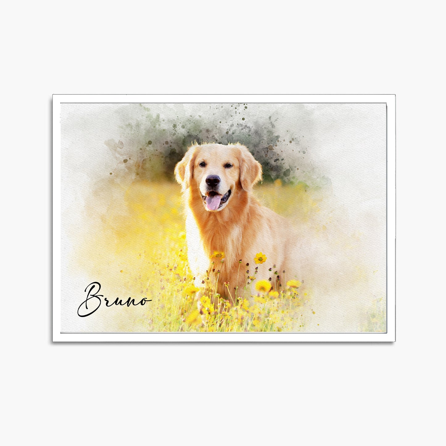Pet Art Portrait with Frame - Water Colours