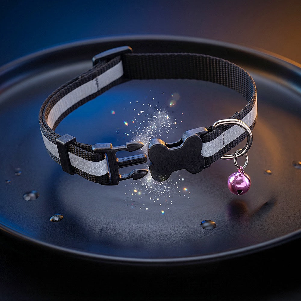 BLACK Reflective Puppy Collar – 15mm