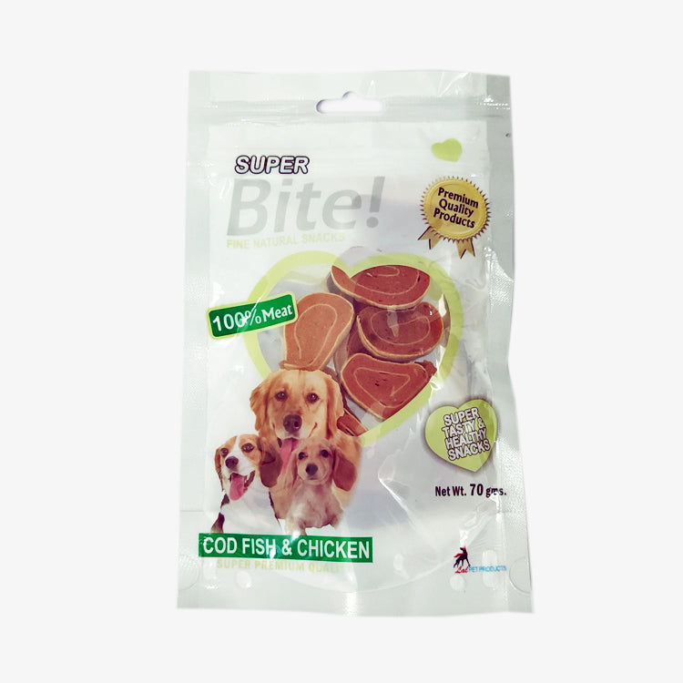 Super Bite COD FISH & CHICKEN Dog Treat - 70 gms