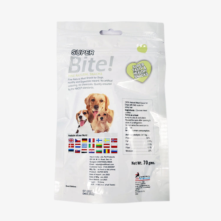 Super Bite COD FISH & CHICKEN Dog Treat - 70 gms