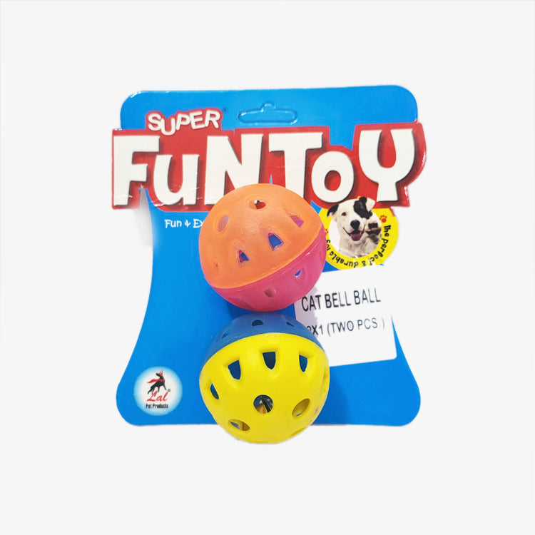 IndiHopShop Colorful Ball Toys with Small Bell for Cat and Kittens (Pack of 2)