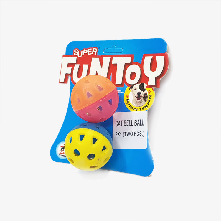 IndiHopShop Colorful Ball Toys with Small Bell for Cat and Kittens (Pack of 2)