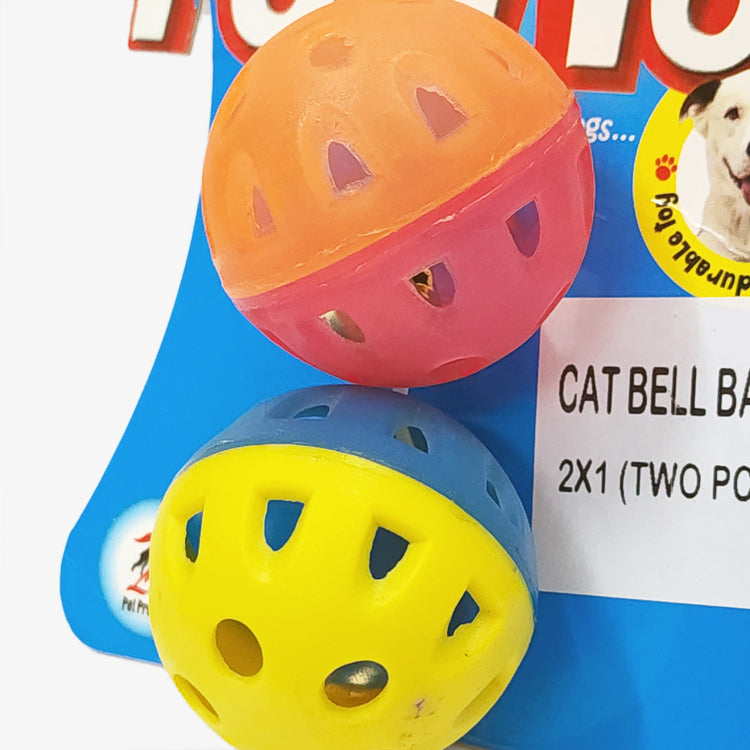 IndiHopShop Colorful Ball Toys with Small Bell for Cat and Kittens (Pack of 2)
