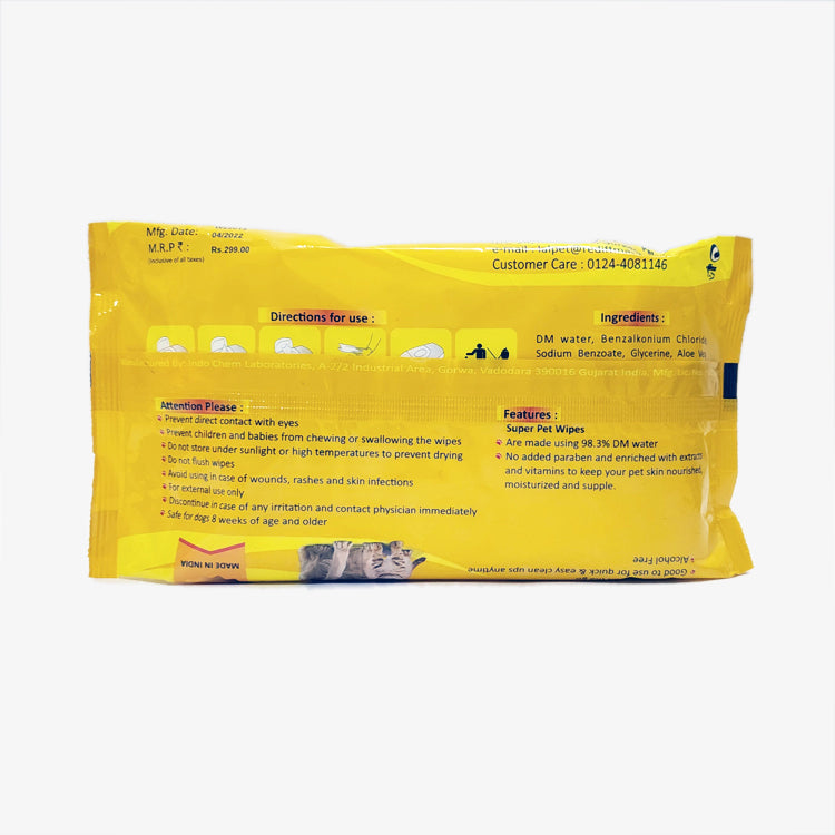 IndiHoPShop Anti-Bacterial Wet Pet Wipes for Dogs, Puppies & Pets