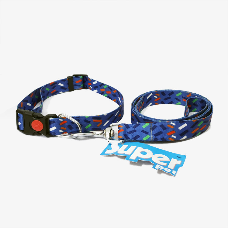 BLUE LAGOON Graphic Dog Collar and Leash Combo