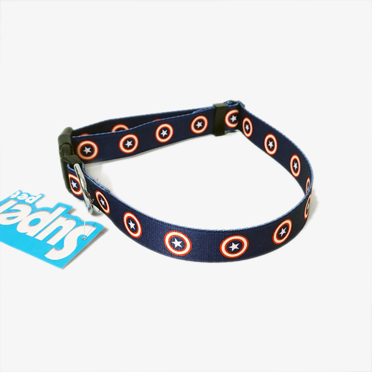 IndiHopShop SUPER HERO Graphic Dog Collar - Furry Captain