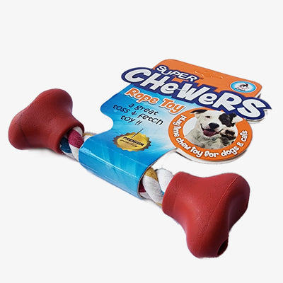 Rubber Rope Dog Tug Toy with TPR Treat Pods