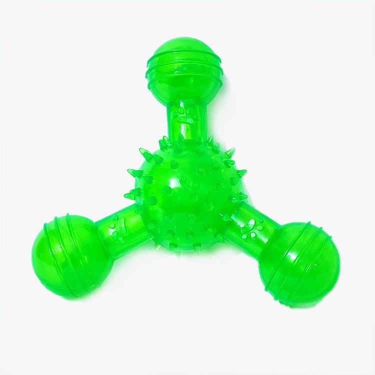 TPR Rubber Spike TriBone Chew Toy for Dogs and Puppies