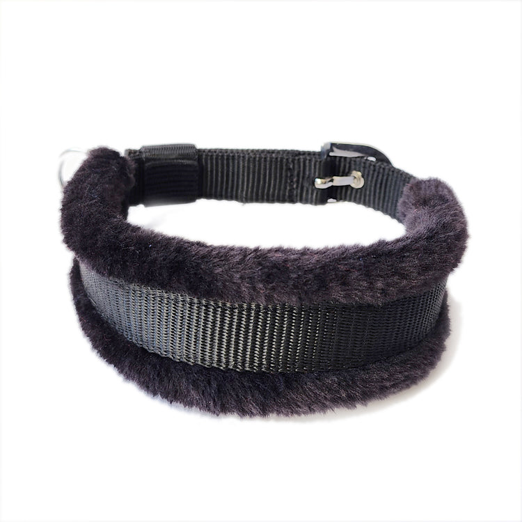 IndiHopShop FUR Nylon Dog Collar - BLACK