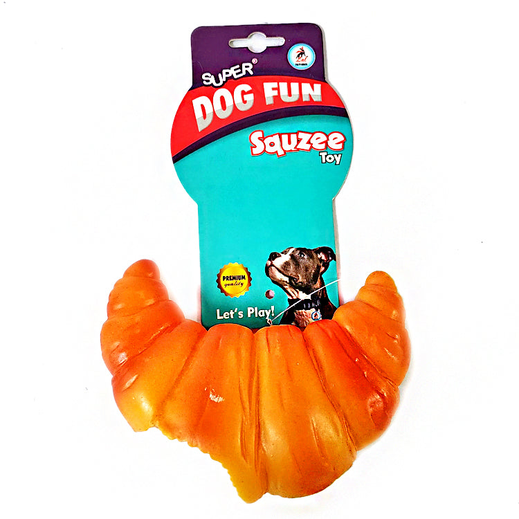 Croissant Natural Latex Rubber Squeaky Dog Toy