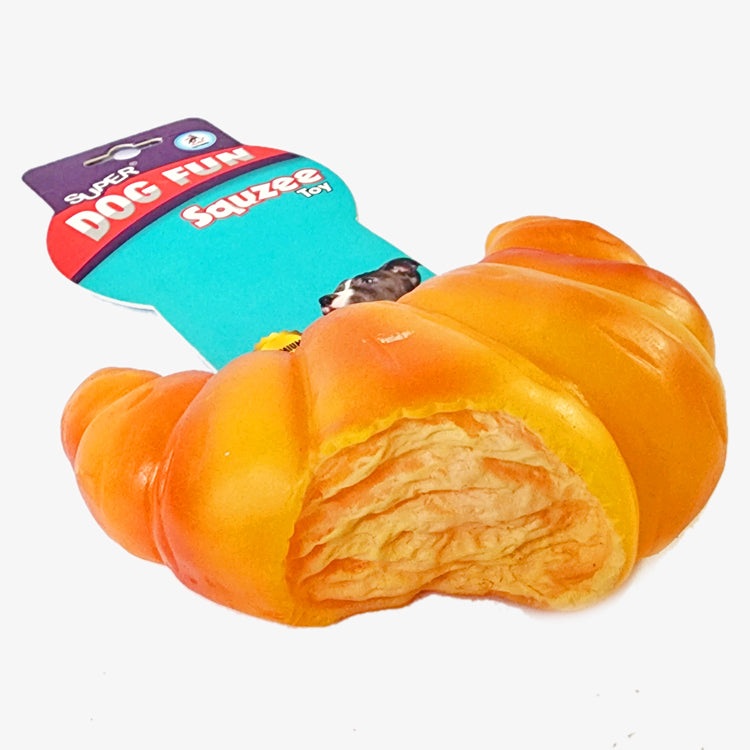 Croissant Natural Latex Rubber Squeaky Dog Toy