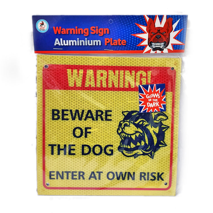IndiHopShop Glow in the Dark Dog Sign Board (8x8 inch) - ENTER AT YOUR OWN RISK